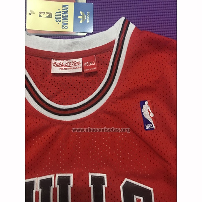 Camiseta Chicago Bulls Michael Jordan NO 23 Hardwood Classics Throwback 1997-1998 Rojo